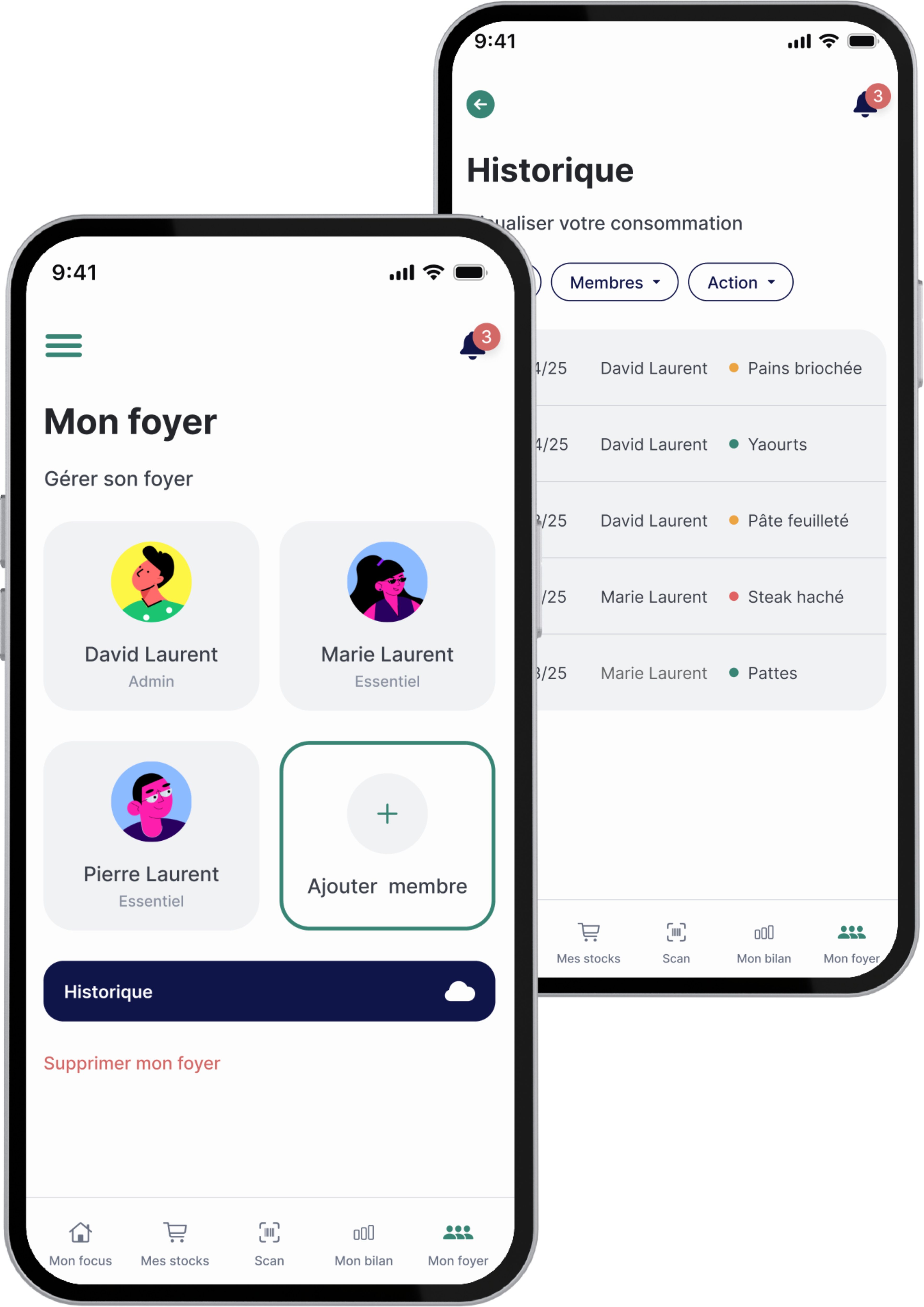 Interface MeaL - Synchronise toute la maison pour une gestion familiale